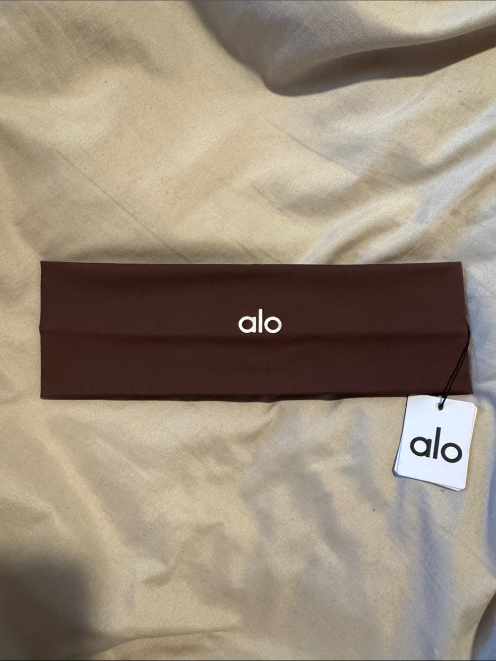 ALO Yoga Wide Brown Logo Headband